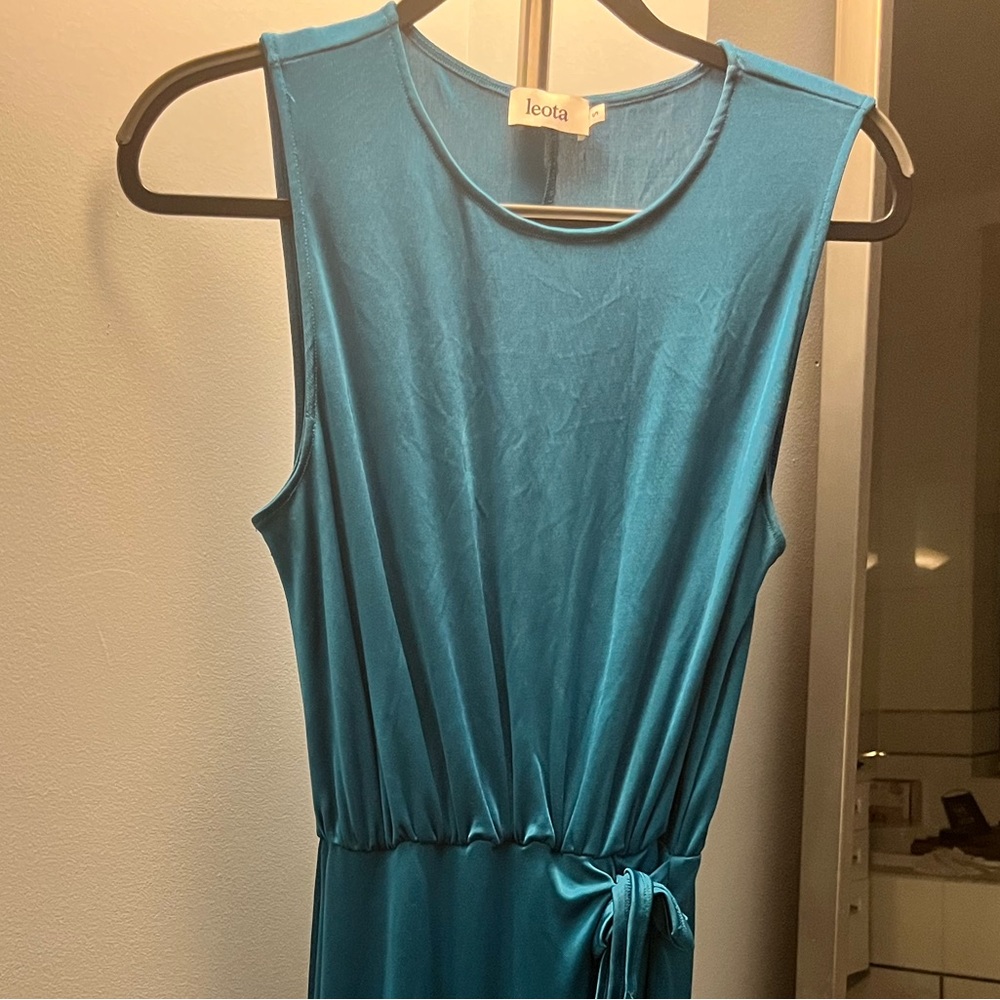 Bright blue sleeveless dress